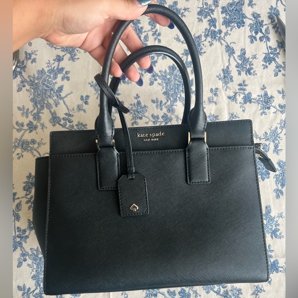 Kate Spade Medium Size Cameron Satchel Crossbody Black Bag - Picture 2 of 8
